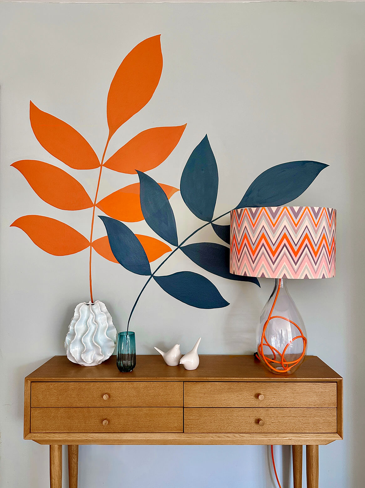 Zig Zag in Clementine large lamp