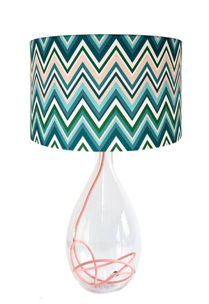 Zig Zag in Blue Fig lampshade