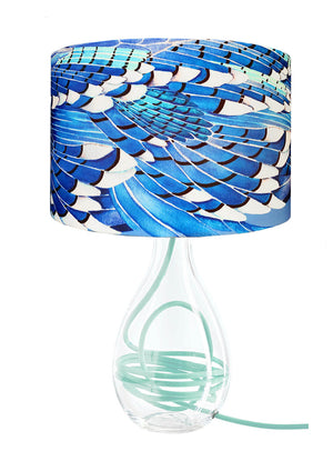 Blue Jay Wing lamp on Jade flex by Anna Jacobs - medium size