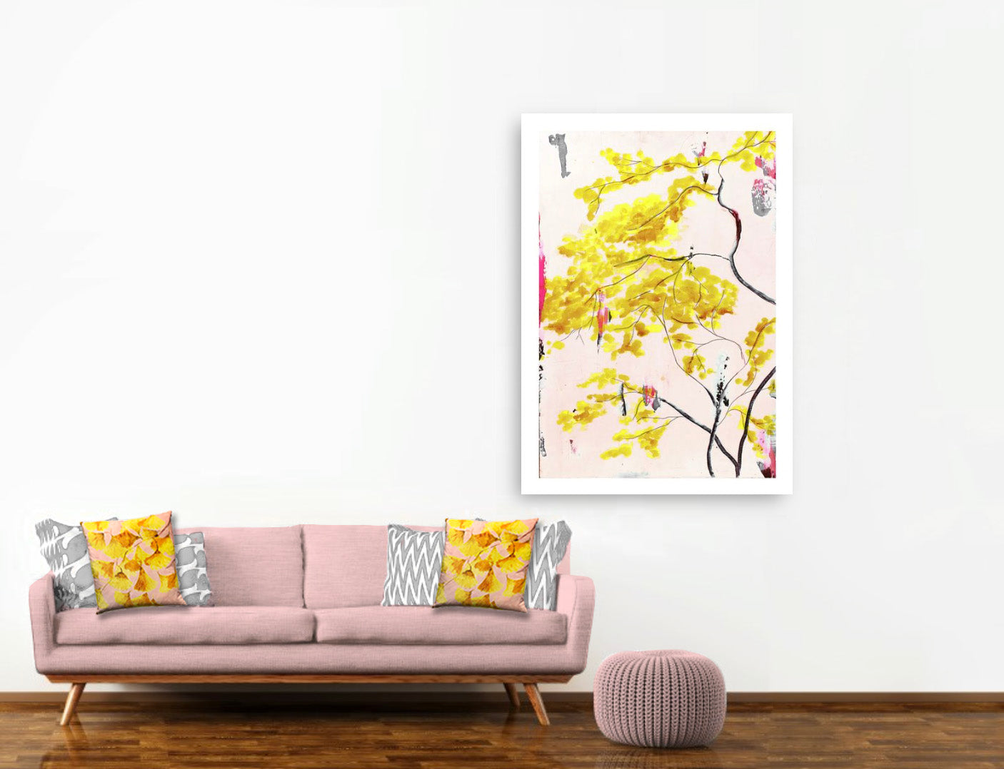 Chinese Tree on Blush<br/>print