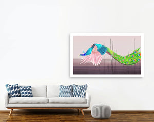 Flying Peacock Print
