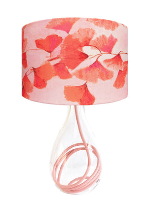 Ginkgo in Coral medium lamp