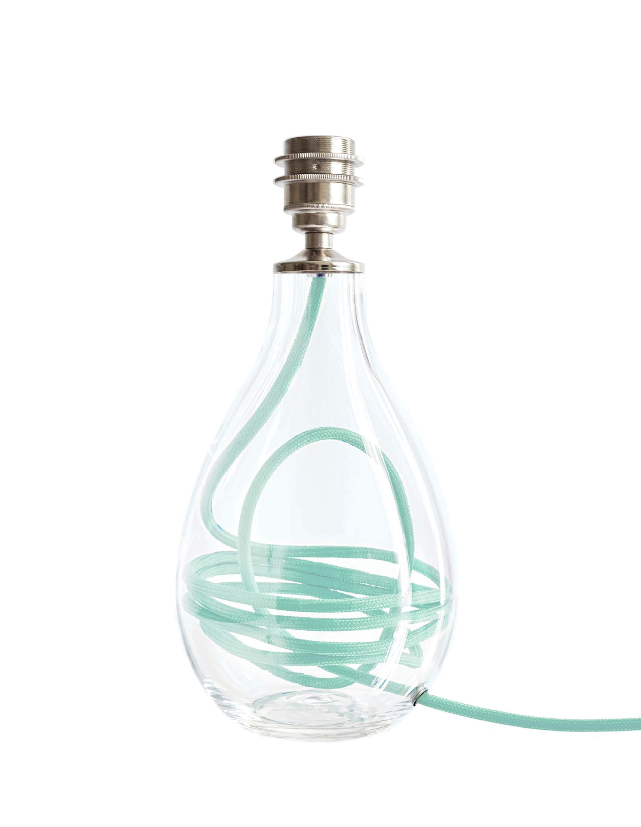Glass lamp base with Jade flex, designed by Anna Jacobs
