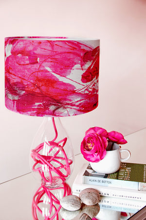 Sedum Detail in Pink<br />cotton lampshade