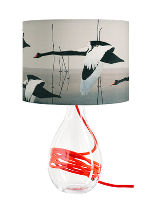 Black Swan lamp - Meditation in Flying on vivid red flex by Anna Jacobs