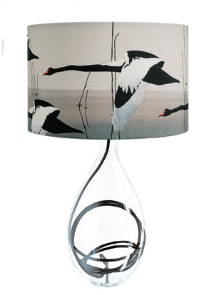 Black Swan lamp - Meditation in Flying on black flex by Anna Jacobs