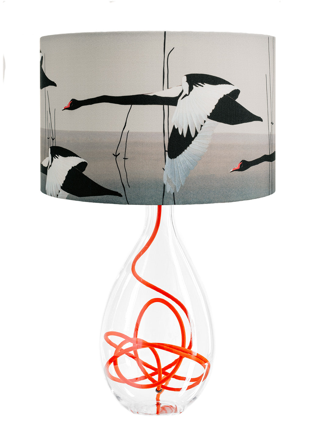 Black Swan lamp - Meditation in Flying on black flex by Anna Jacobs