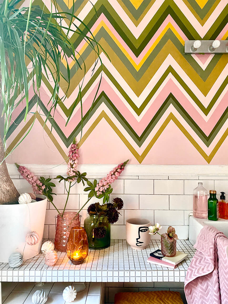 Zig Zag Coco Rose<Br>wallpaper