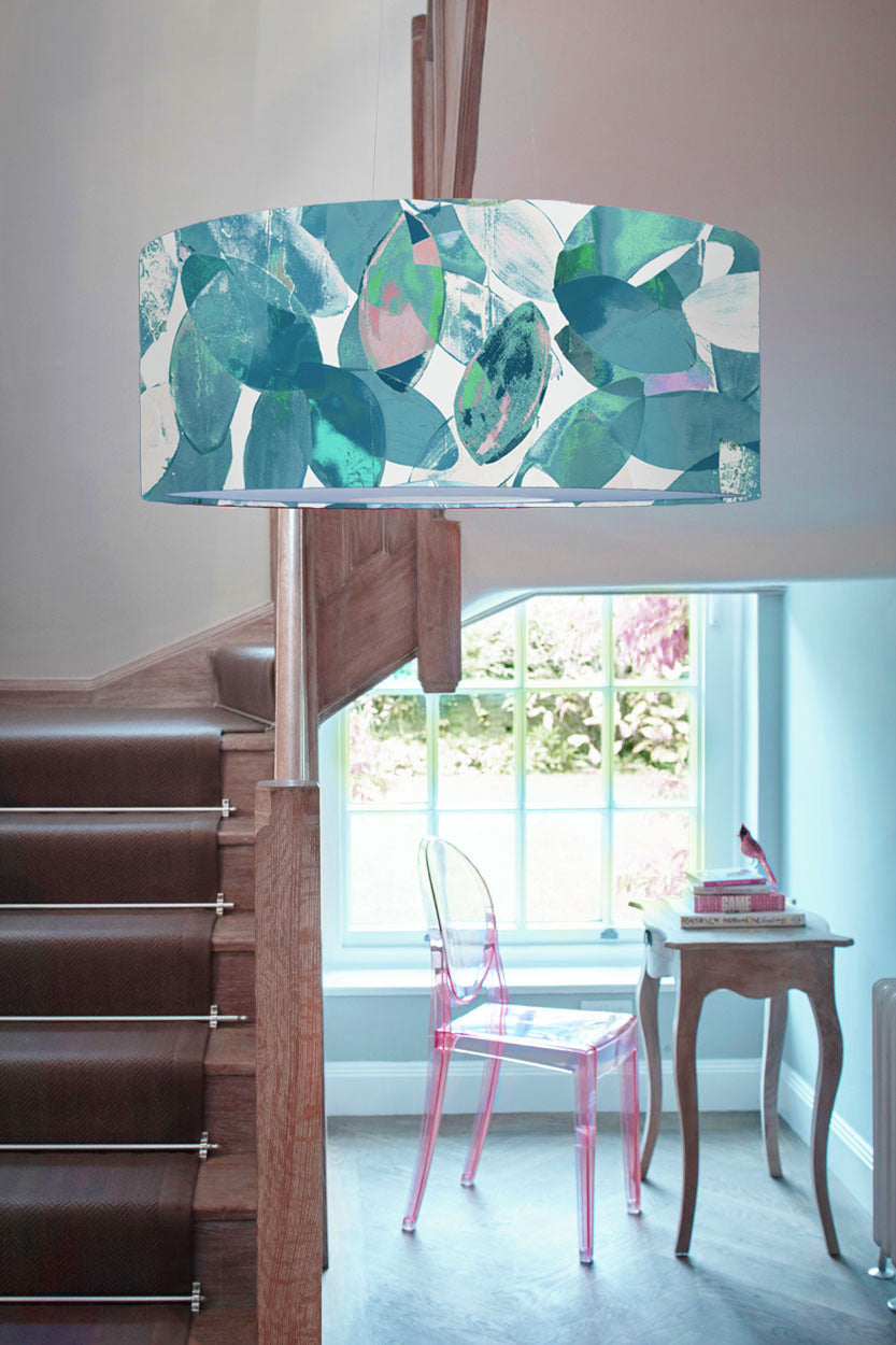 Falling Leaves in Winter<br />cotton lampshade