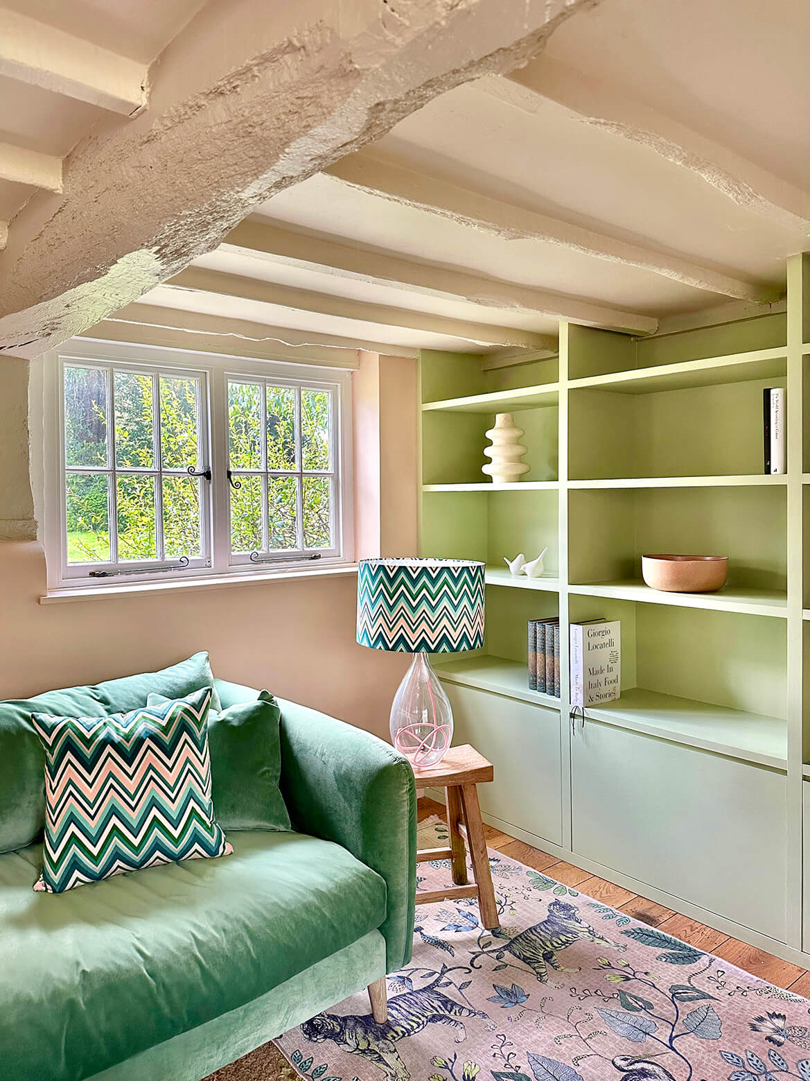 Zig Zag in Blue Fig large lamp