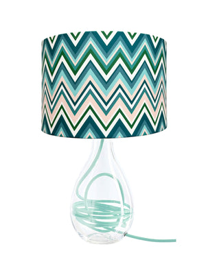 Zig Zag in Blue Fig lampshade