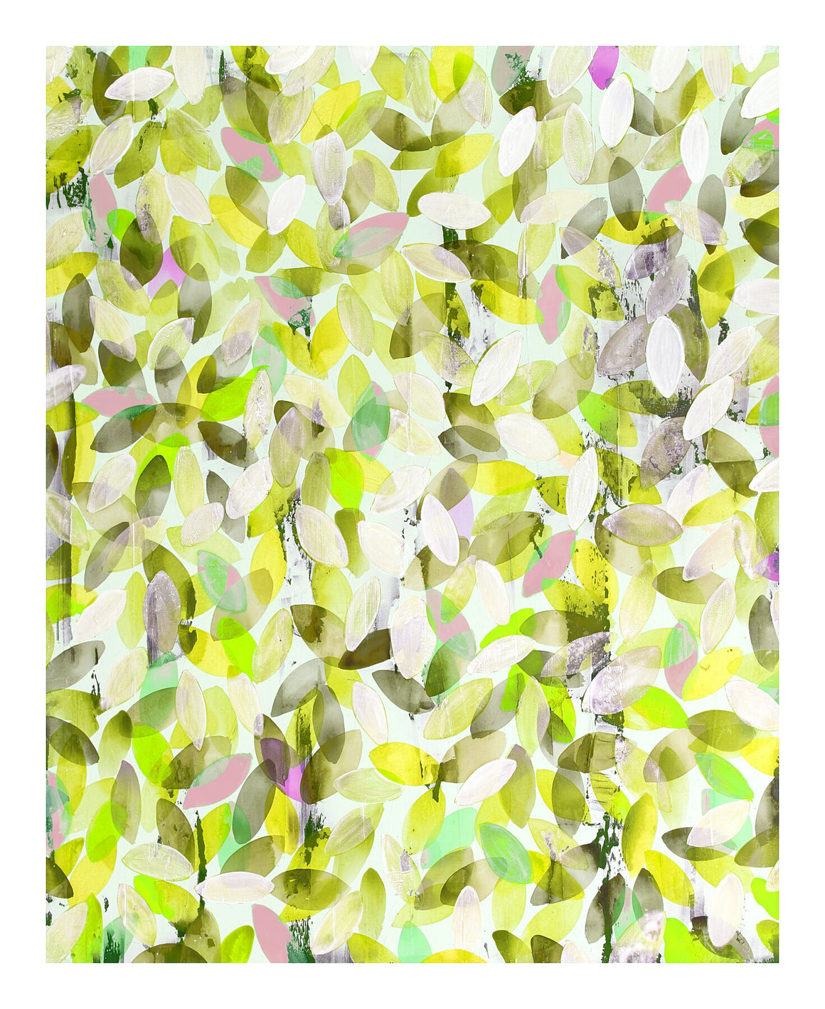Abstract leaves print in yellow and green - Urban Fall in Spring - by Anna Jacobs