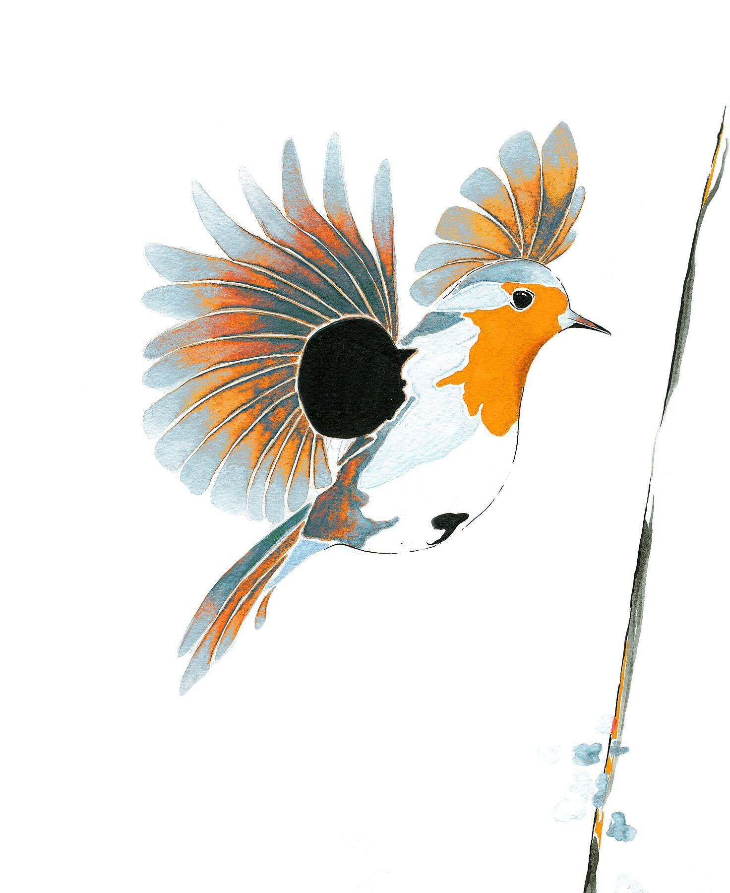 Robin in Neon Orange<br/>print