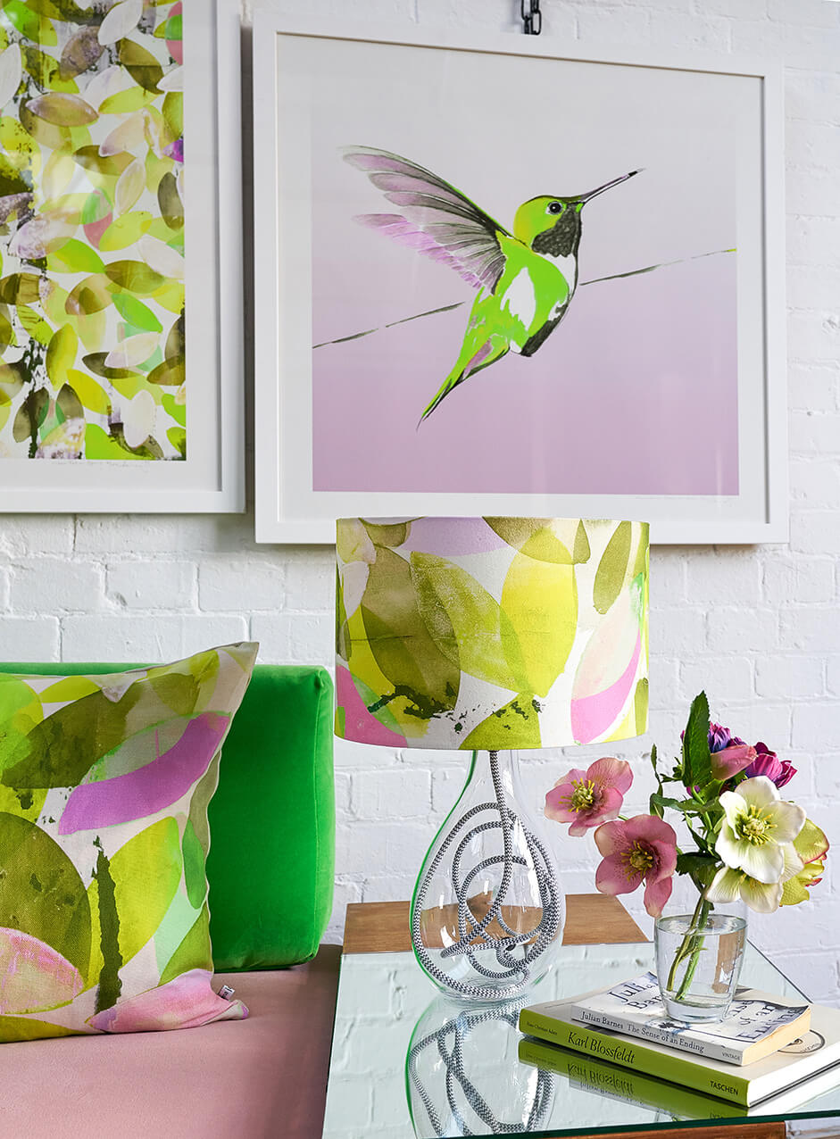 Hummer in Green on Lilac<br>print
