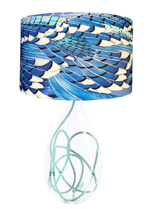 Blue Jay Wing lamp on Jade flex by Anna Jacobs