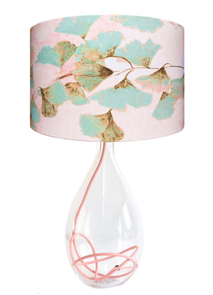 Ginkgo in Jade glass lamp with Rose flex, designed by Anna Jacobs