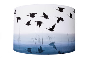 Welsh Reflection in Indigo<br />cotton lampshade