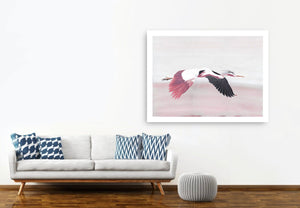 Heron in Rose<br>print