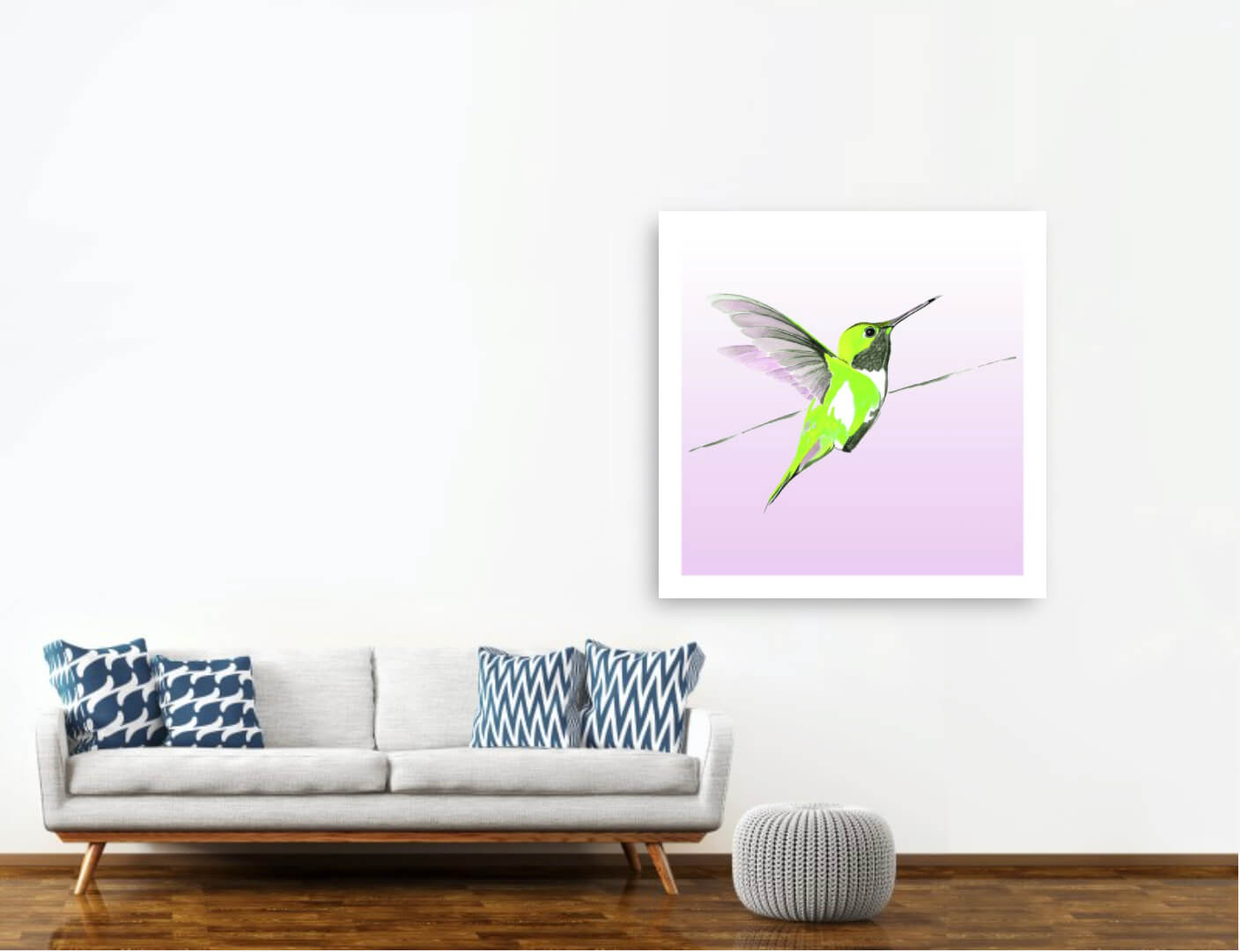 Hummer in Green on Lilac<br>print