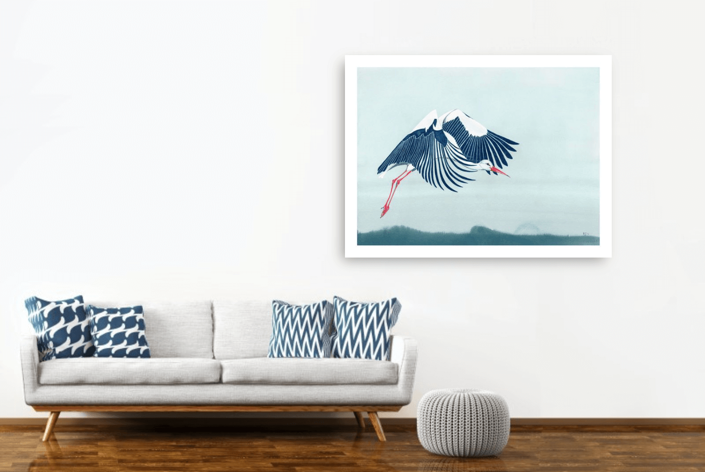 Flying Crane print by Anna Jacobs