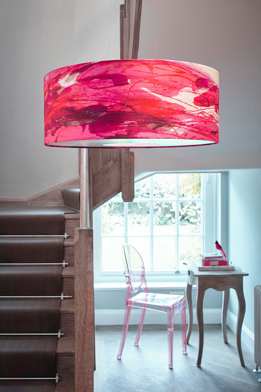 Sedum Detail in Pink<br />cotton lampshade