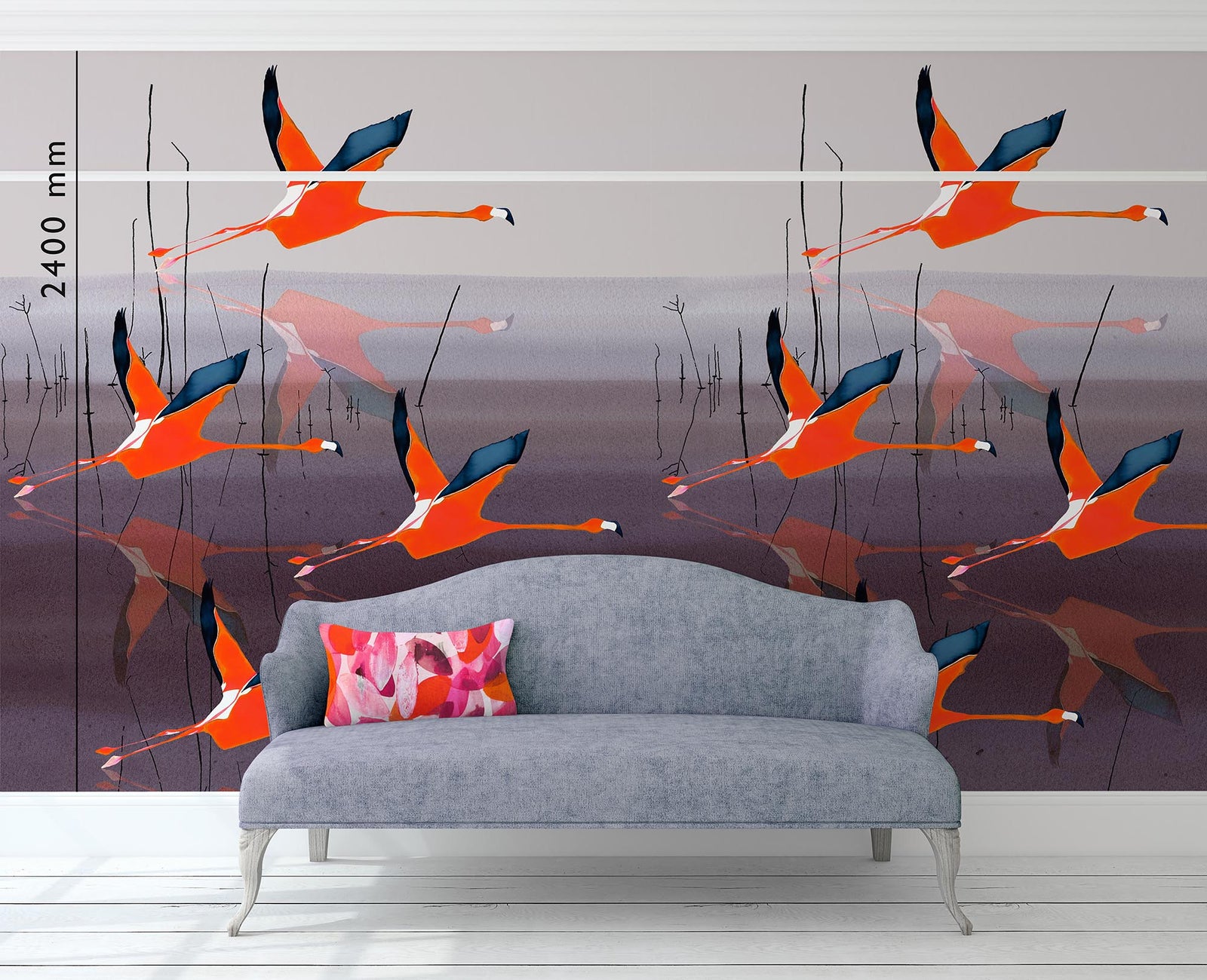 Breaking Dawn in Orange mural wallpaper artwork by Anna Jacobs
