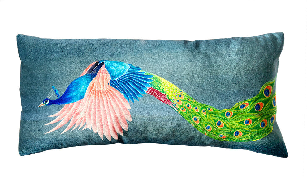 Flying Peacock<br />velvet bolster