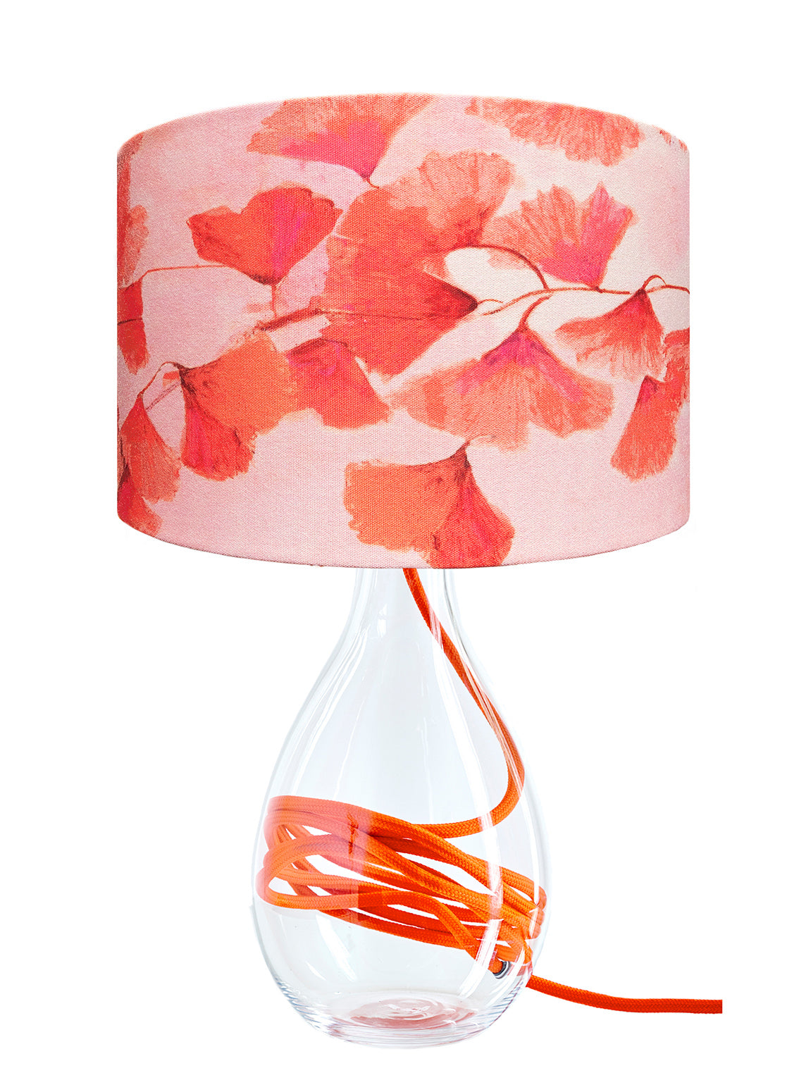 Ginkgo in Coral medium lamp