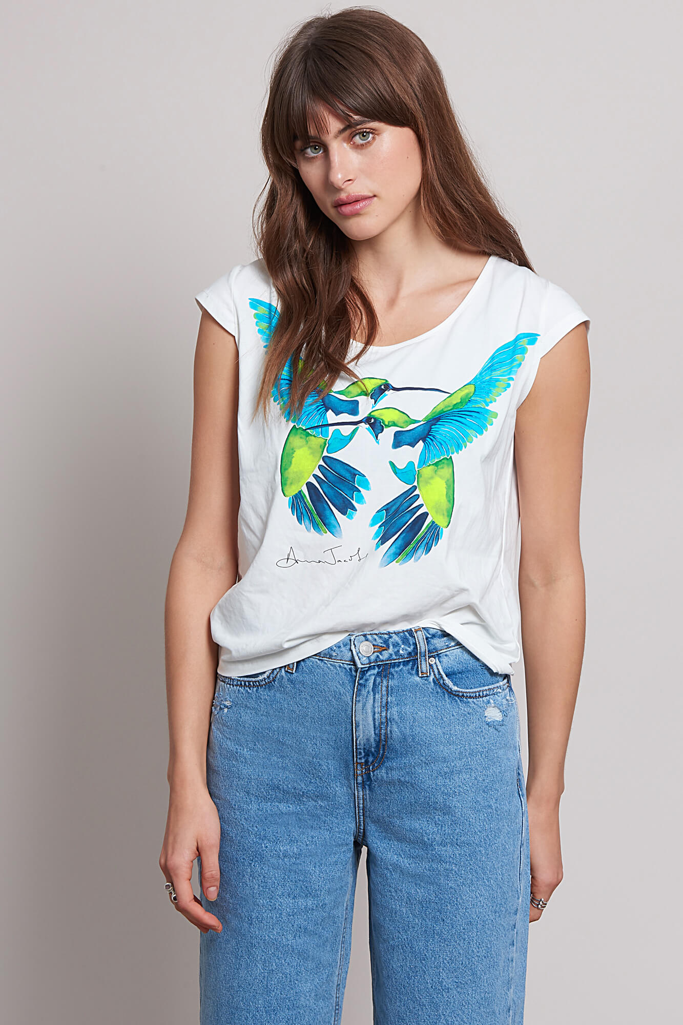 Hummingbird T-Shirt in Turquoise<Br>LIMITED EDITION