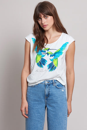 Hummingbird T-Shirt in Turquoise<Br>LIMITED EDITION
