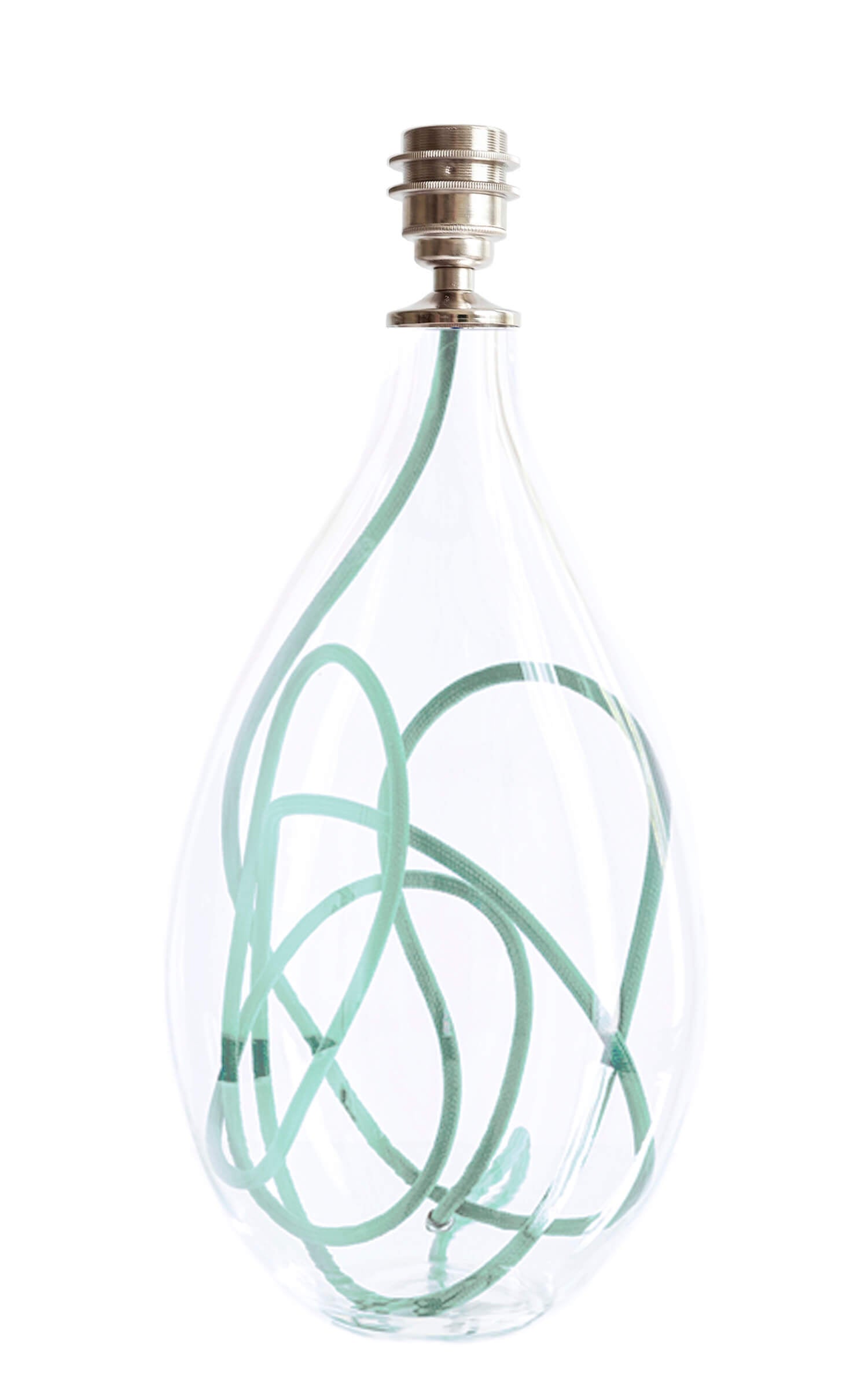 Glass lamp base with jade flex, designed by Anna Jacobs
