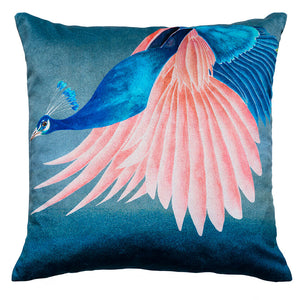 Flying Peacock<br />velvet cushion