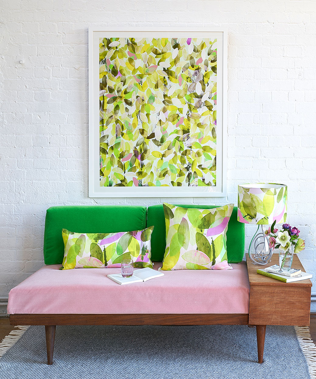 Abstract leaves print in yellow and green - Urban Fall in Spring - by Anna Jacobs