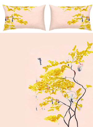 Anna Jacobs Chinese Tree bed linen flat image to show whole pattern