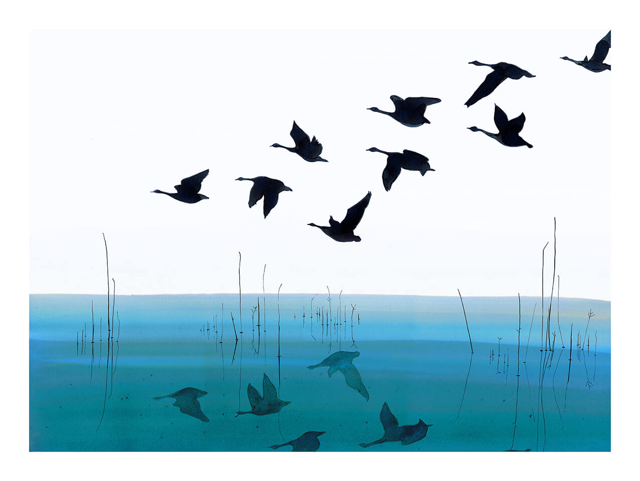 Welsh Reflection in Azure<br />print