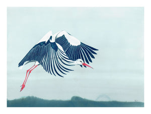 Flying Crane print by Anna Jacobs