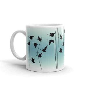 Flying Geese mug in Jade, by Anna Jacobs - handle on left
