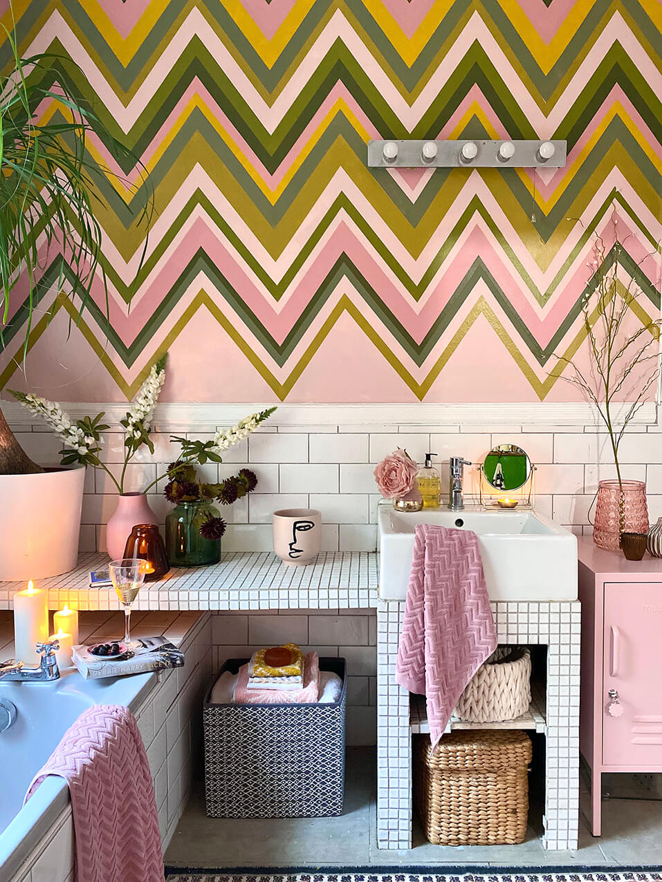 Zig Zag Coco Rose<Br>wallpaper